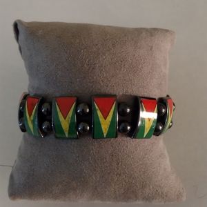 Beaded Flag Bracelet- Guyana